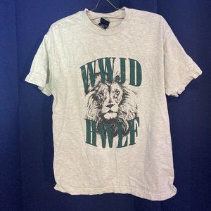WWJD/HWLF Vintage Lion Gray T-shirt